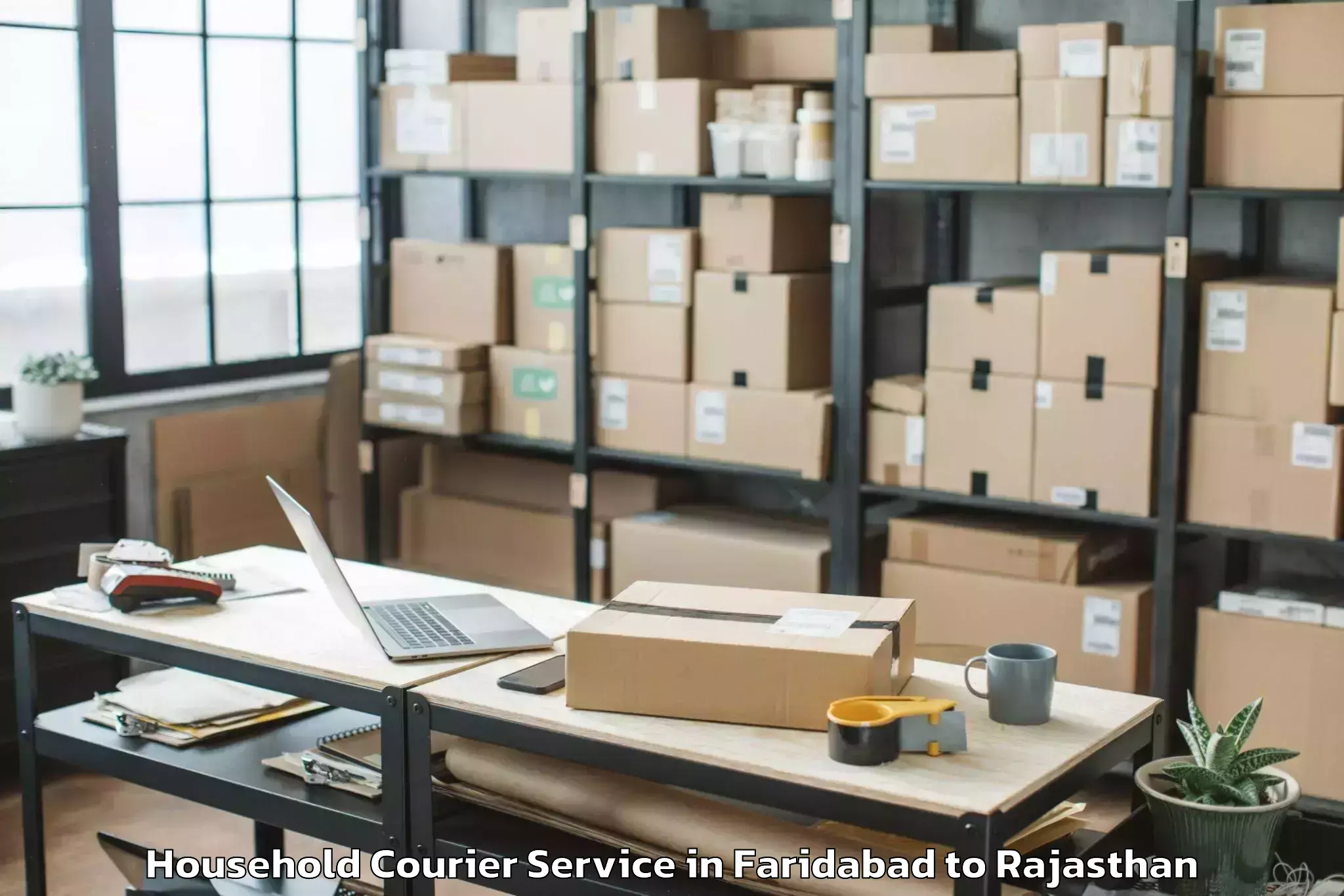 Get Faridabad to Mewar University Chittorgarh Household Courier